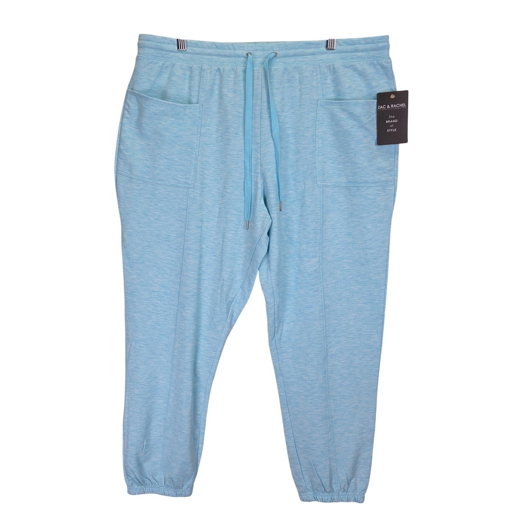 NWT Zac & Rachel Joggers Womens Lounge Pants XL Heathered Blue Active Athleisure